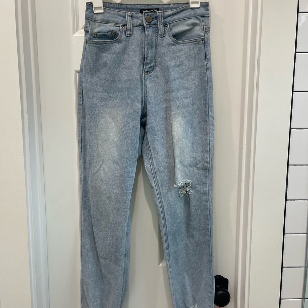 Fashion Nova Light Blue Straight Leg Jeans